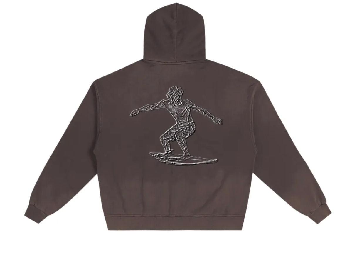 Hand-Frayed Sunfade Zip Hoodie