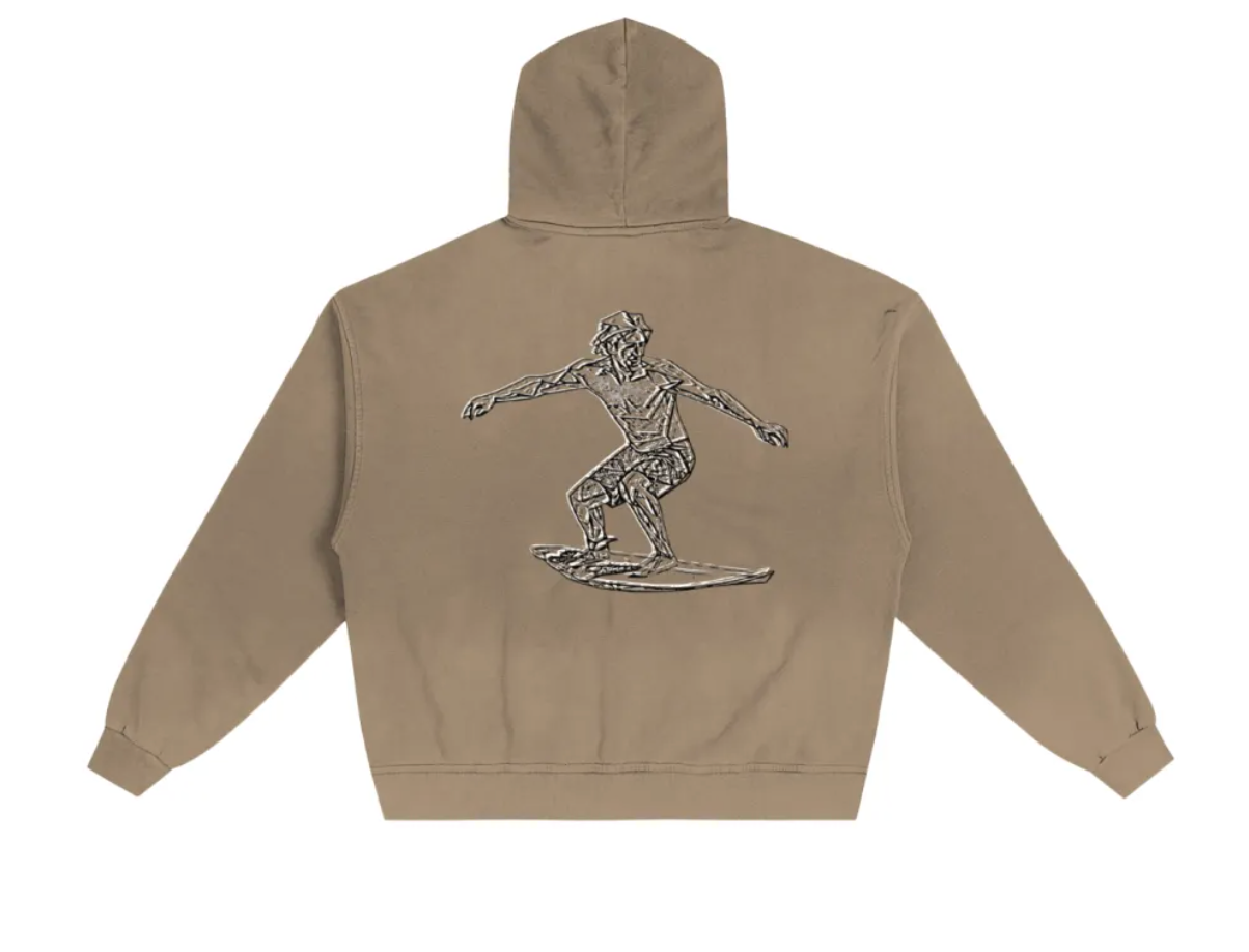 Hand-Frayed Sunfade Zip Hoodie
